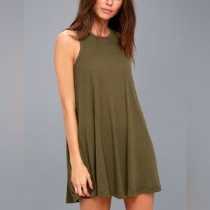 Free People // FP Beach La Nite Mini Dress Olive Green Tank top Dress Size S